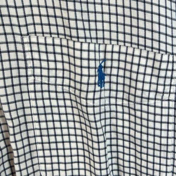 Ralph Lauren Blaire Button Down Shirt Men XXL Gray White Check Long Sleeve Logo - Picture 3 of 10